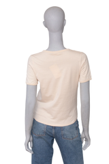 CELINE T-SHIRT BEIGE SIGNATURE NAVY