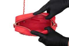 CHANEL CAMERA BAG POUCH RED CAVIAR