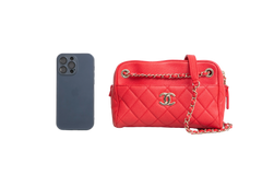 CHANEL CAMERA BAG POUCH RED CAVIAR
