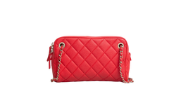 CHANEL CAMERA BAG POUCH RED CAVIAR