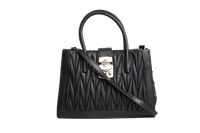 MIU MIU 2WAY HANDBAG BLACK MATELASSE