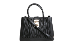 MIU MIU 2WAY HANDBAG BLACK MATELASSE