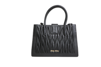 MIU MIU 2WAY HANDBAG BLACK MATELASSE