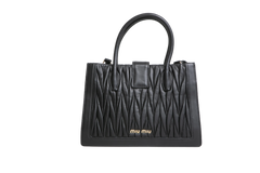 MIU MIU 2WAY HANDBAG BLACK MATELASSE