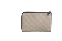 BOTTEGA POUCH ORGANIZER INTRECCIATO ZIPPER BEIGE