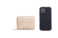 BOTTEGA WALLET CASSETTE INTRECCIATO BEIGE