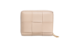 BOTTEGA WALLET CASSETTE INTRECCIATO BEIGE