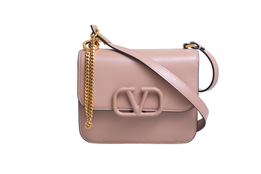 VALENTINO VSLING SMALL LEATHER SHOULDER BAG NUDE