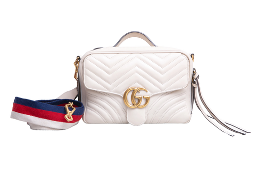 GUCCI GG MARMONT CAMERA BOX ZIP AROUND OFF WHITE