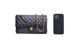CHANEL CLASSIC DOUBLE FLAP LAMBSKIN GRADIENT BLACK/GRAY