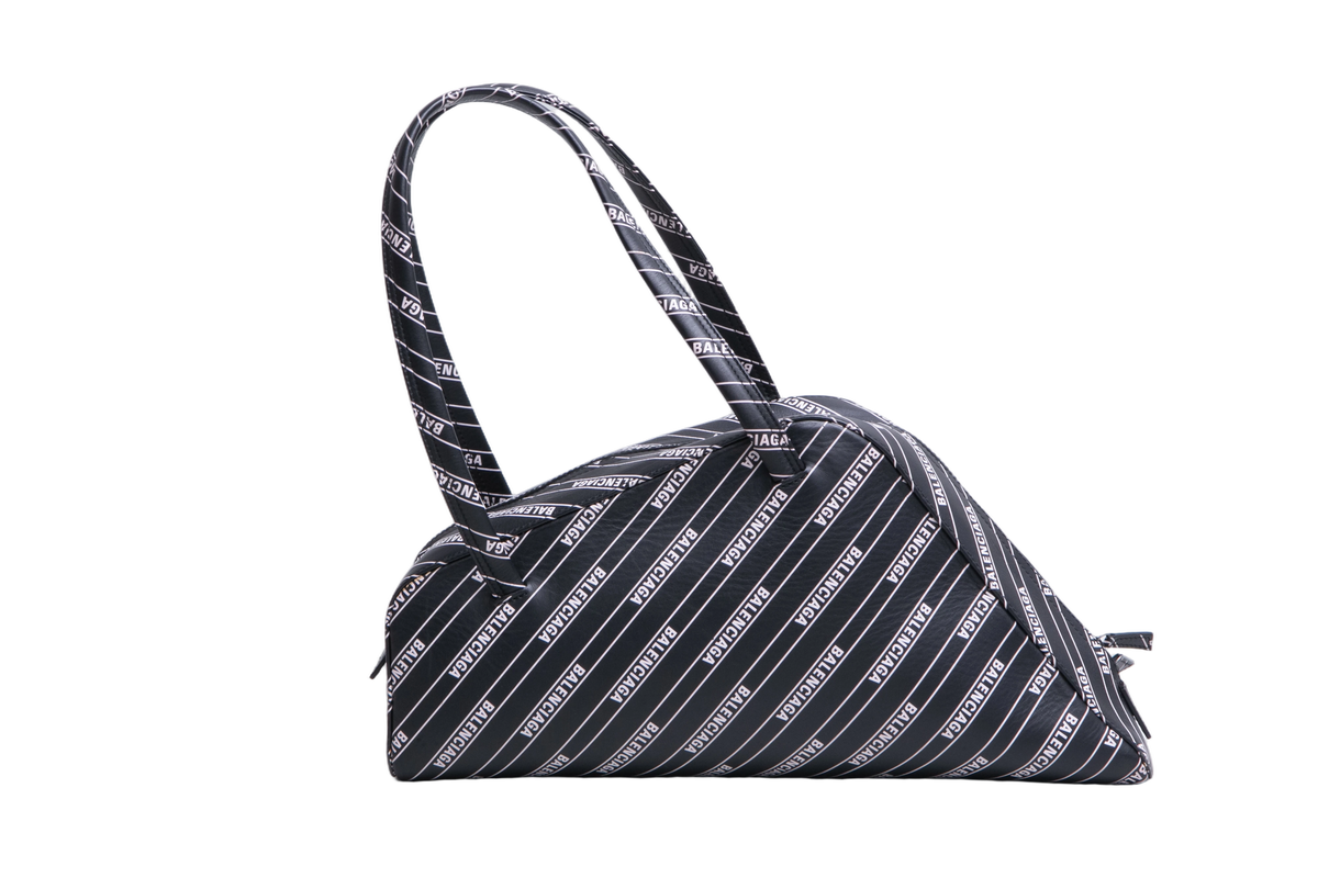 BALENCIAGA DIAGONAL TOTE MEDIUM LOGO TIPO BLACK