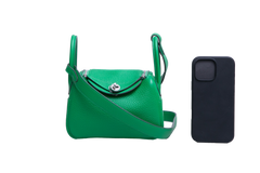 HERMÈS MINI LINDY 20 CLEMENCE VERT BAMBOO