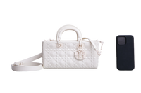 DIOR LADY D-JOY MEDIUM CANNAGE WHITE