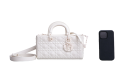 DIOR LADY D-JOY MEDIUM CANNAGE WHITE