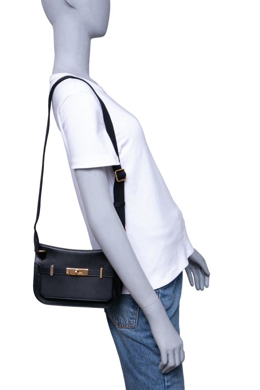 HERMÈS JYPSIÈRE MINI EVERGRAIN CALFSKIN HOLLY STRAP NOIR