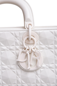 DIOR LADY D-JOY MEDIUM CANNAGE WHITE