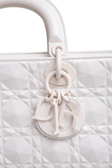 DIOR LADY D-JOY MEDIUM CANNAGE WHITE
