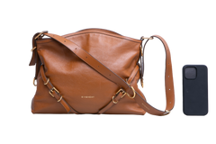 GIVENCHY VOYOU MEDIUM SHOULDER BAG LEATHER SOFT TAN