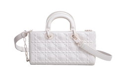 DIOR LADY D-JOY MEDIUM CANNAGE WHITE