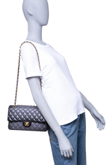 CHANEL CLASSIC DOUBLE FLAP LAMBSKIN GRADIENT BLACK/GRAY