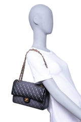 CHANEL CLASSIC DOUBLE FLAP LAMBSKIN GRADIENT BLACK/GRAY