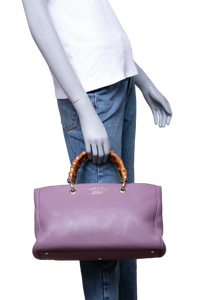 GUCCI BAMBOO SHOPPER TOP HANDLE PURPLE