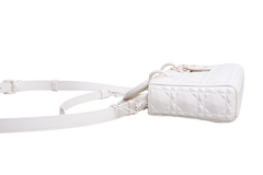 DIOR LADY D-JOY MEDIUM CANNAGE WHITE