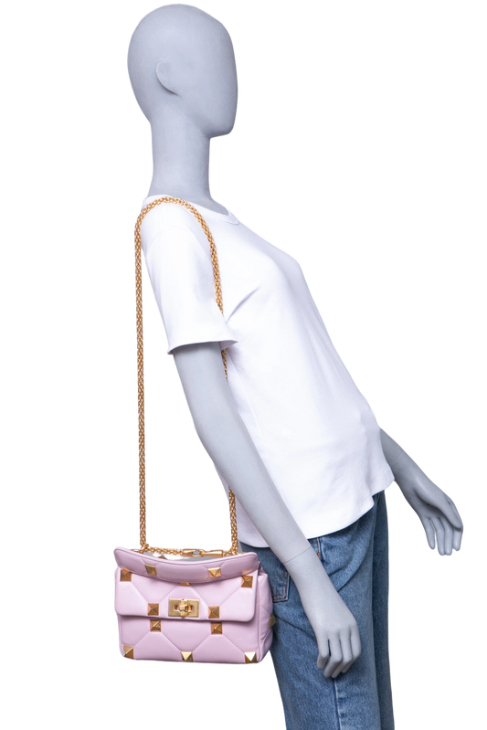 VALENTINO ROMAN STUD TOP HANDLE LILAC