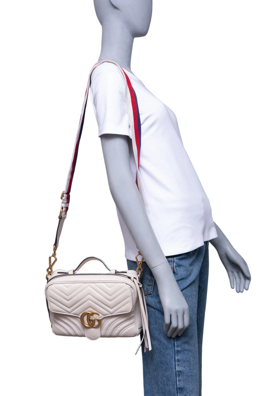 GUCCI GG MARMONT CAMERA BOX ZIP AROUND OFF WHITE