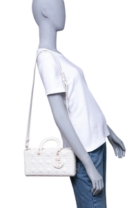 DIOR LADY D-JOY MEDIUM CANNAGE WHITE