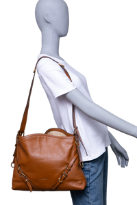 GIVENCHY VOYOU MEDIUM SHOULDER BAG LEATHER SOFT TAN