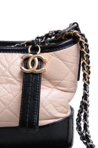 CHANEL GABRIELLE HOBO SMALL BICOLOR BEIGE AND BLACK