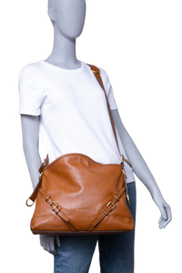 GIVENCHY VOYOU MEDIUM SHOULDER BAG LEATHER SOFT TAN