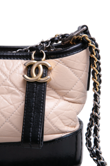 CHANEL GABRIELLE HOBO SMALL BICOLOR BEIGE AND BLACK