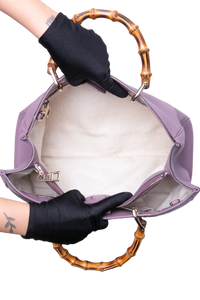 GUCCI BAMBOO SHOPPER TOP HANDLE PURPLE