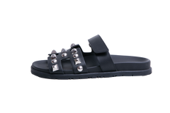 HERMÈS SANDAL CHYPRE STUDDED LEATHER BLACK