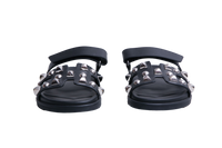 HERMÈS SANDAL CHYPRE STUDDED LEATHER BLACK