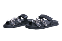 HERMÈS SANDAL CHYPRE STUDDED LEATHER BLACK