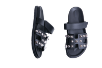 HERMÈS SANDAL CHYPRE STUDDED LEATHER BLACK