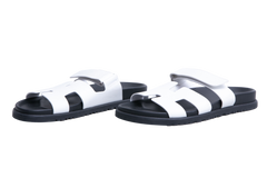 HERMÈS SANDAL CHYPRE LEATHER BLACK/WHITE - 39 BR