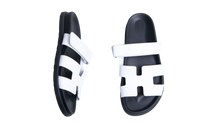 HERMÈS SANDAL CHYPRE LEATHER BLACK/WHITE - 39 BR