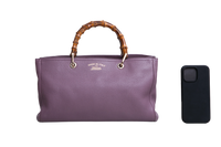 GUCCI BAMBOO SHOPPER TOP HANDLE PURPLE