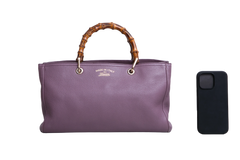 GUCCI BAMBOO SHOPPER TOP HANDLE PURPLE