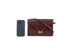 HERMÈS WALLET ON STRAP BURGUNDY VINTAGE