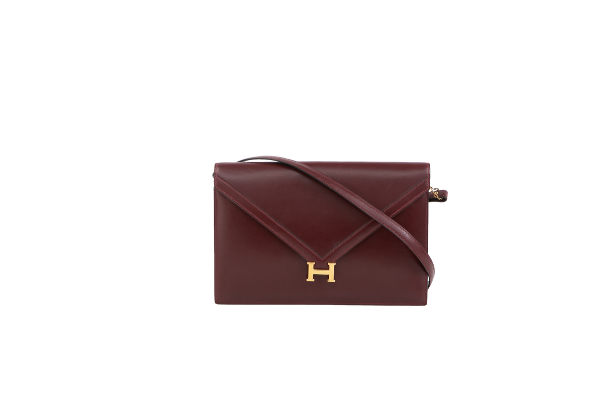 HERMÈS WALLET ON STRAP BURGUNDY VINTAGE