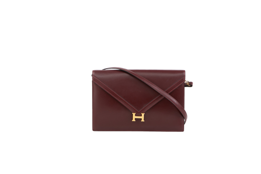 HERMÈS WALLET ON STRAP BURGUNDY VINTAGE