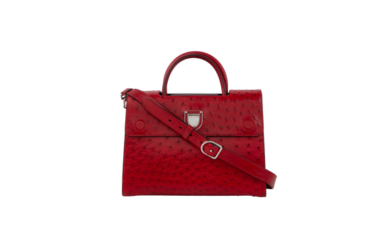 CHRISTIAN DIOR DIOREVER OSTRICH RED MEDIUM