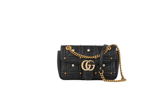 GUCCI GG MARMONT SMALL PEARLS BLACK