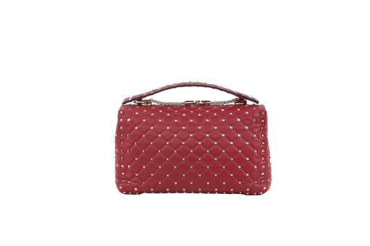 VALENTINO ROCKSTUD SPIKE LARGE BURGUNDY