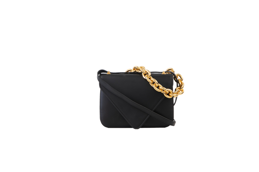 BOTTEGA VENETA MOUNT BAG BLACK LEATHER CHAIN